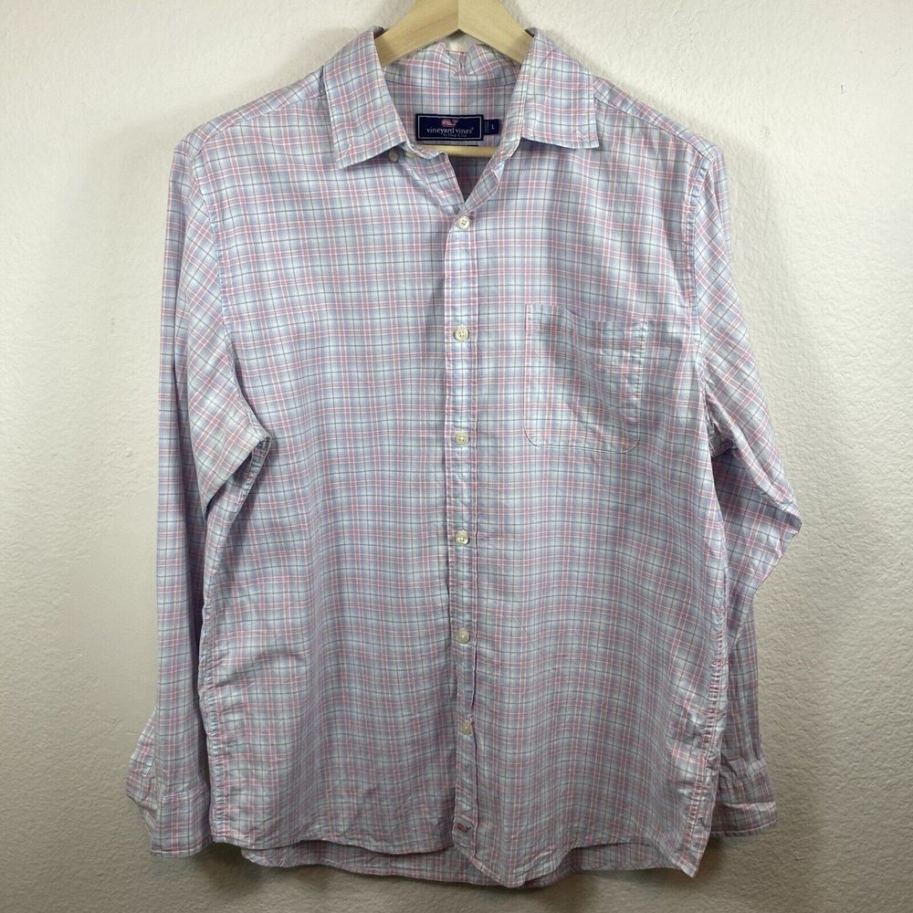 Vineyard Vines Men's‎ Large Classic Fit Murray Shirt Plaid Career Preppy Button